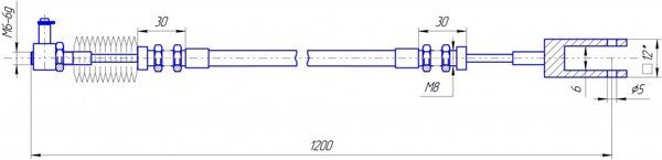 Трос SU-V-TT-070-01200-06 (T112466-6110669M93) (SU-VL-TT(M8-M8)-70-1200)1111